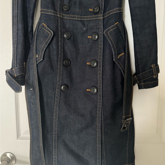 Authentic Burberry Denim Jean Long Trench - Picture 4 of 11